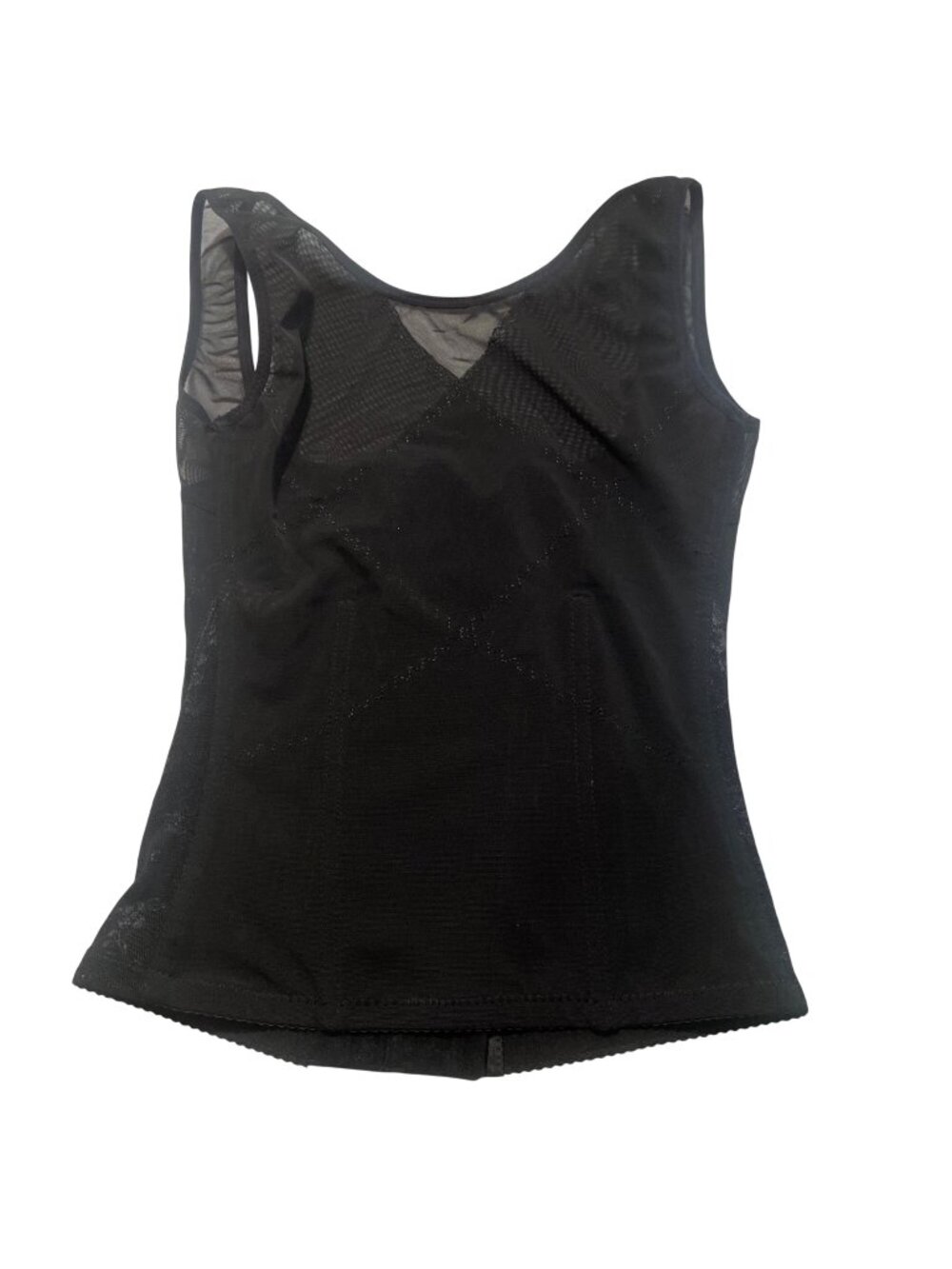 Sheer Mesh Corset Top Sz LG Boning Hook & Eye Whimsigoth Fairy Grunge